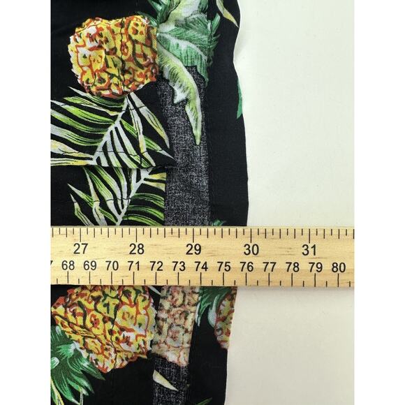 Mens Unbranded Black Floral Pineapple Short Sleeve Button Up Shirt Size Unknown - Picture 9 of 10